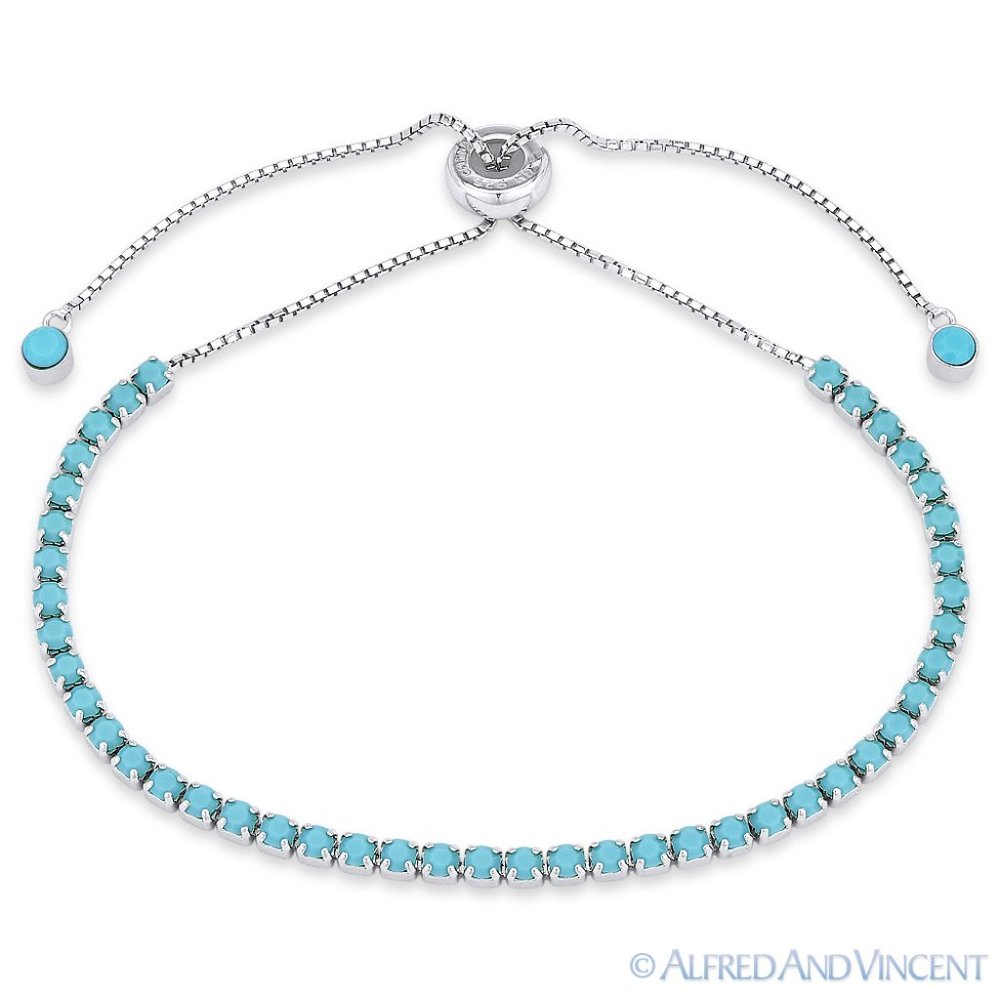 Blue Nano Crystal Bracelet in .925 Sterling Silver
